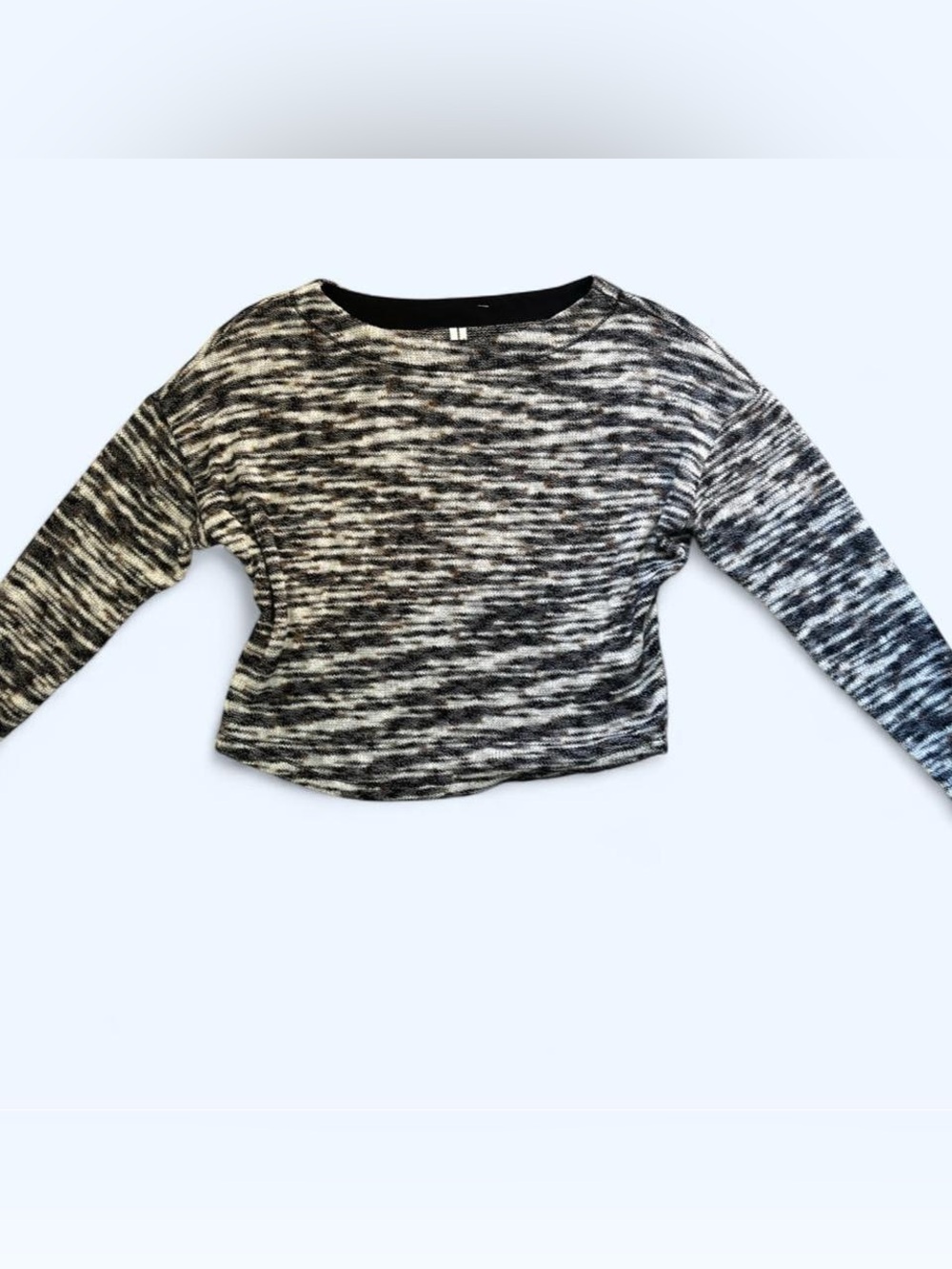 Anthropologie white and black marled viscose sweater in a M